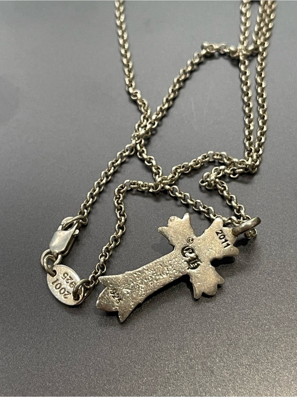 Chrome Hearts Silver Fleur Cross Pendant on Chain - Picture 5 of 5